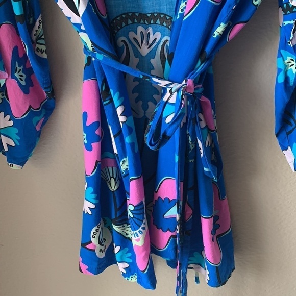JOSIE NATORI Floral Kabuki Sleeve Coverup Robe - Picture 5 of 9
